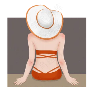 大暑小暑清凉消暑卡通女孩泳装