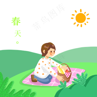 季节节气农历季节人物图春