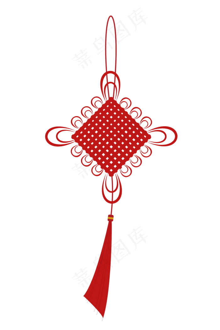 矢量红色中国结装饰,免抠元素(2000*3000px 300 dpi )ai矢量模版下载