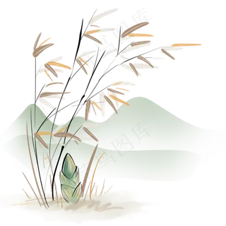 古风竹叶和竹笋,免抠元素