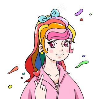 520卡通小清新糖果色情侣头像