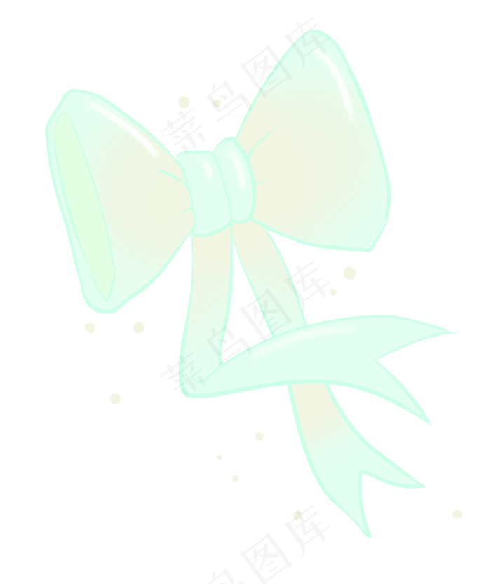 绿色的卡通蝴蝶结