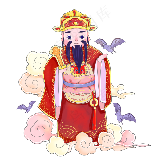 福禄寿喜天官赐福中国传统神仙祝,免抠元素