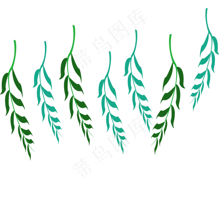柳叶绿色春季植物(2000X2000(DPI:300))psd模版下载