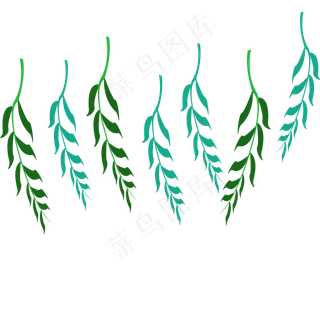 柳叶绿色春季植物