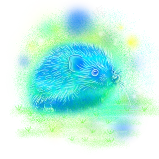 梦幻动物刺猬草地,免抠元素