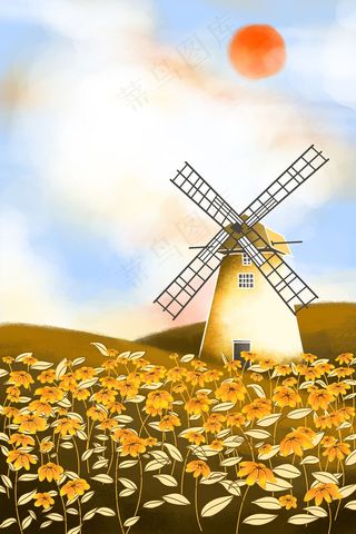 唯美浪漫黄色花海