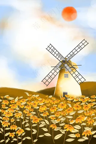 唯美浪漫黄色花海