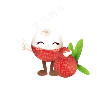 手绘可爱卡通荔枝水果拟人