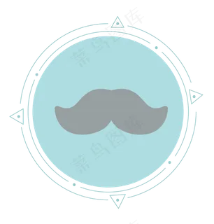 父亲节蓝色系可爱小胡子装饰素材