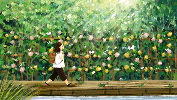 春分主题之春天篱笆风景 春分主题之春天篱笆风景