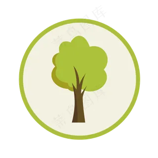 矢量绿色树木图标