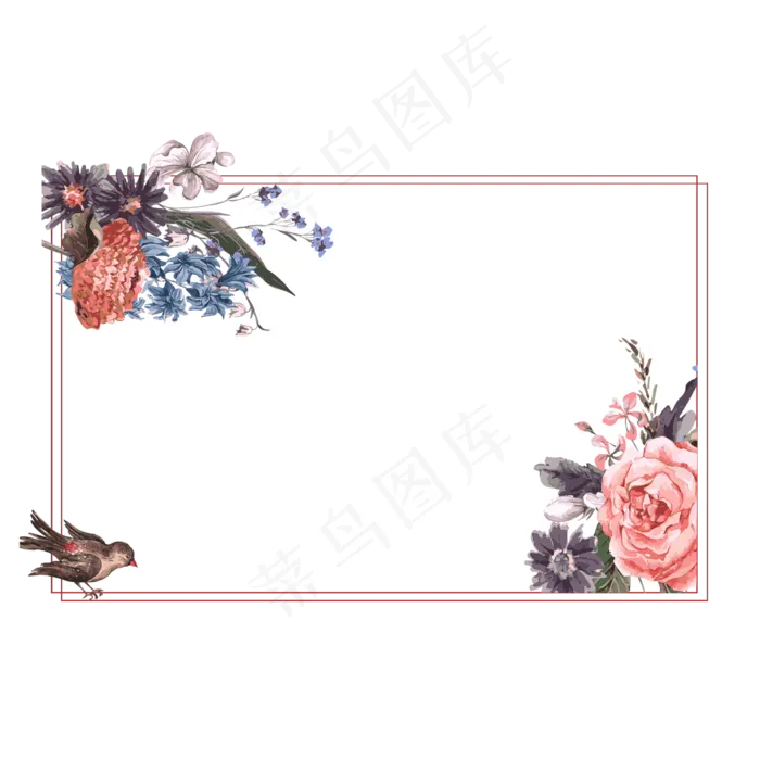 清新纹理花纹边框(2000X2000(DPI:300))psd模版下载