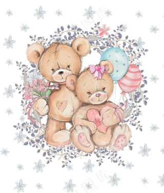 卡通可爱的小熊手绘素材