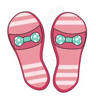 粉色卡通拖鞋png素材
