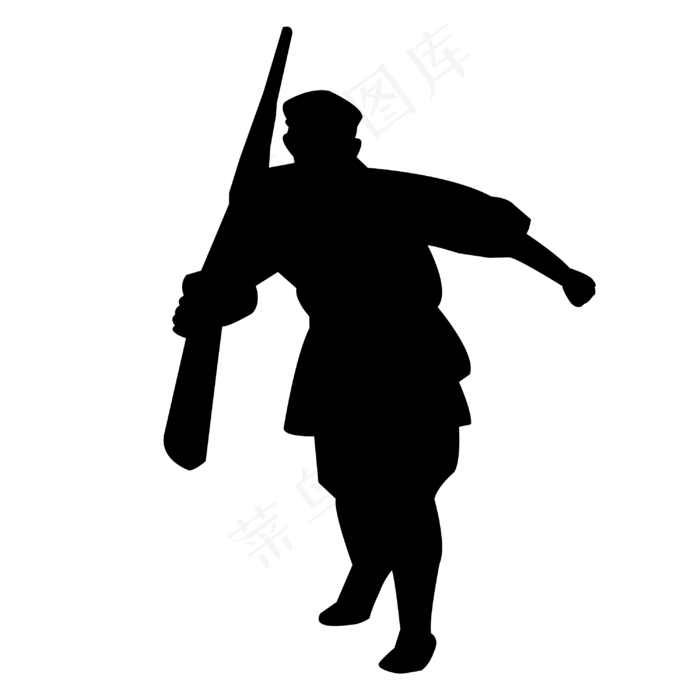 八一建军节拿枪行走的人(3000X3000(DPI:300))psd模版下载
