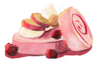 餐饮广告之美味甜点蛋糕卡通设计,免抠元素