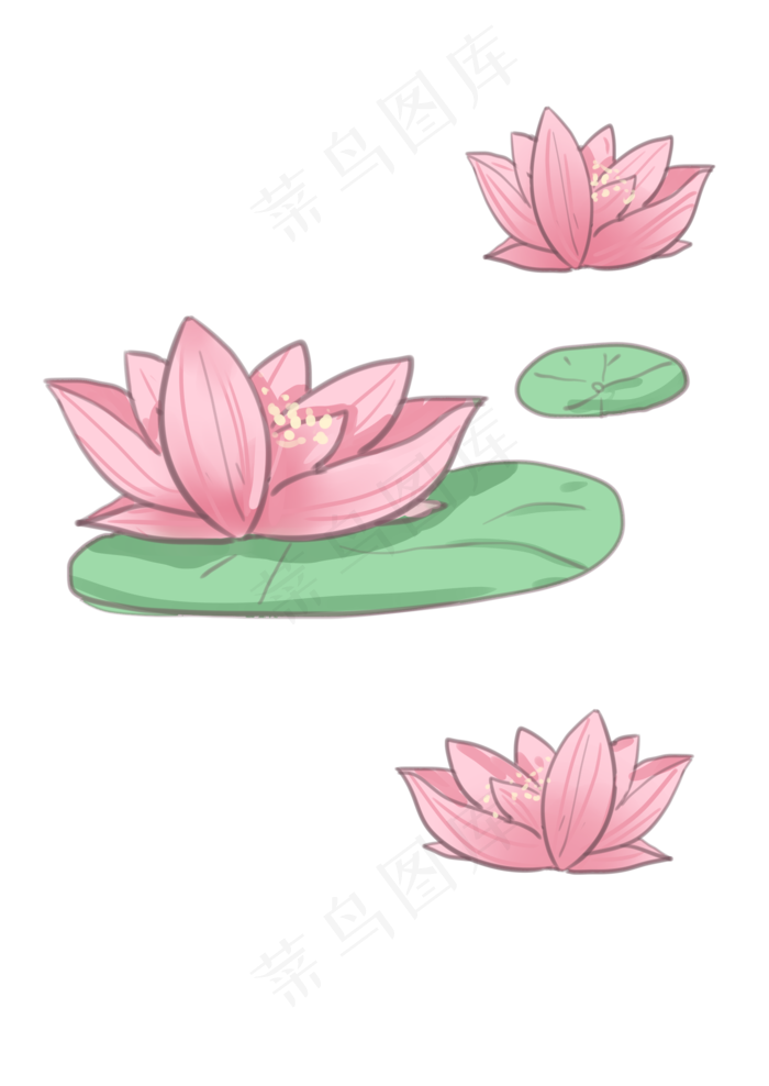 卡通荷花(2150X3035(DPI:299))psd模版下载