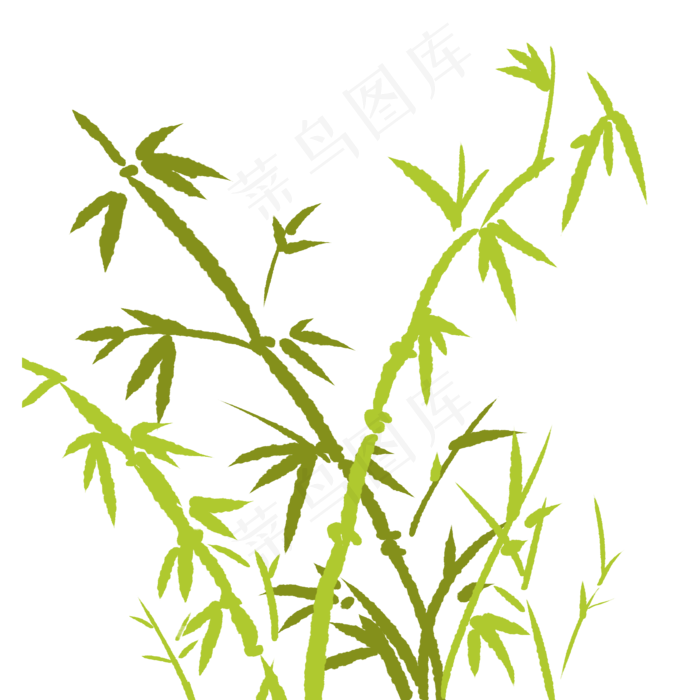 粽子节绿色水彩竹子竹叶(2000X2000(DPI:300))psd模版下载