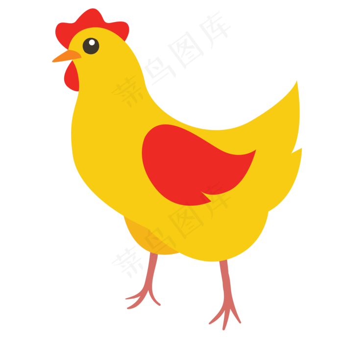 黄色的公鸡免抠图(2063*2063px 300 dpi )psd模版下载