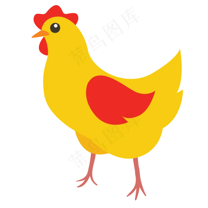 黄色的公鸡免抠图(2063*2063px 300 dpi )psd模版下载
