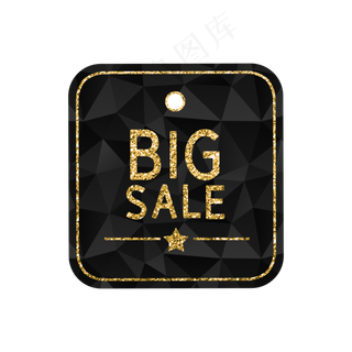 黑金电商促销吊牌14,免抠元素