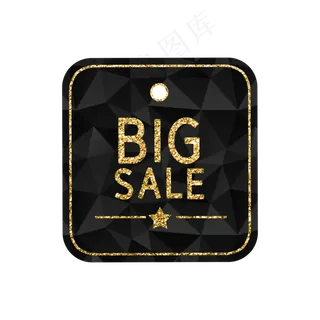 黑金电商促销吊牌14,免抠元素