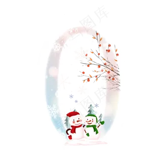 冬天雪人数字0