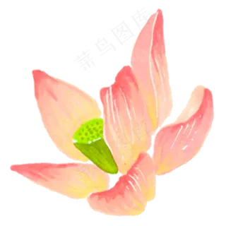 粉色卡通莲花免抠图