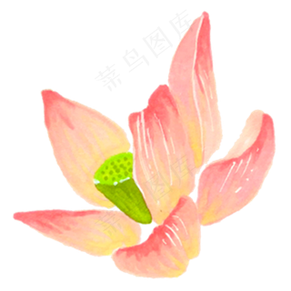 粉色卡通莲花免抠图