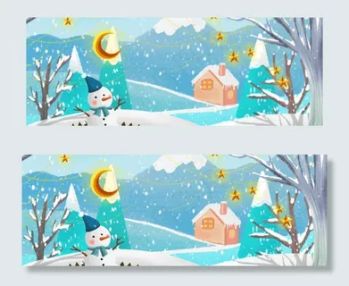 双旦同庆卡通手绘蓝色淘宝banner 双旦同庆卡通手绘蓝色淘宝banner