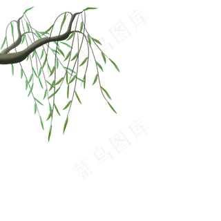 漂浮柳叶png素材