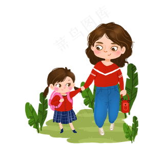 母亲节快乐妈妈送我去上学