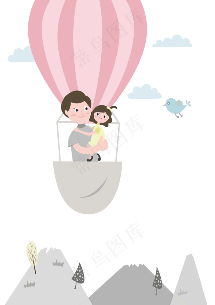 透明底png在热气球上一起看世(2480X3508(DPI:300))psd模版下载