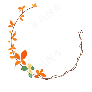 橙色的花藤的边框