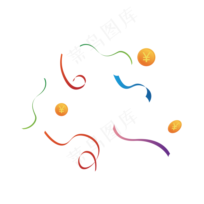 彩色金币,免抠元素
