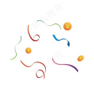 彩色金币,免抠元素