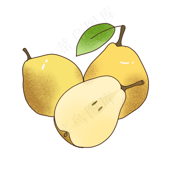 夏日可爱简约水果梨子
