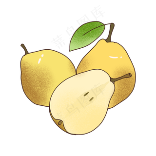 夏日可爱简约水果梨子