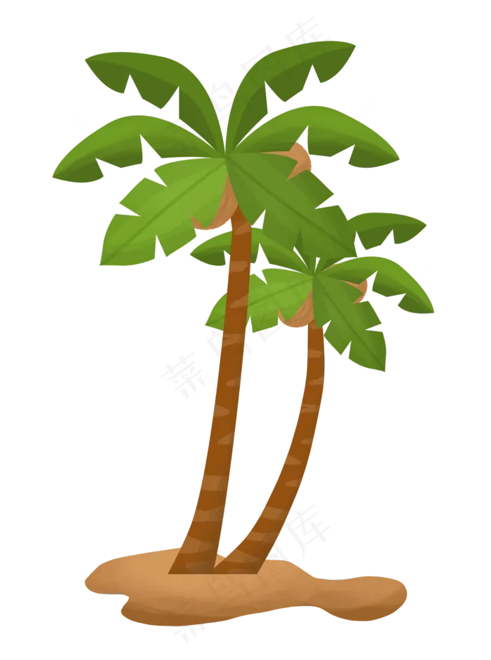 手绘卡通椰树椰子椰汁(2235X3000(DPI:300))psd模版下载