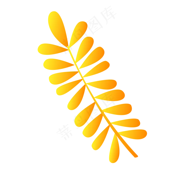 手绘卡通橙色叶子植物免扣元素(1000X1000(DPI:72))psd模版下载