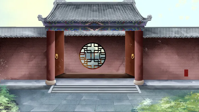 中国风红墙大院雕梁画栋古风建筑多重宫苑(2880*1620px 300 dpi )