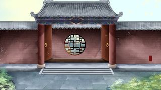 中国风红墙大院雕梁画栋古风建筑多重宫苑