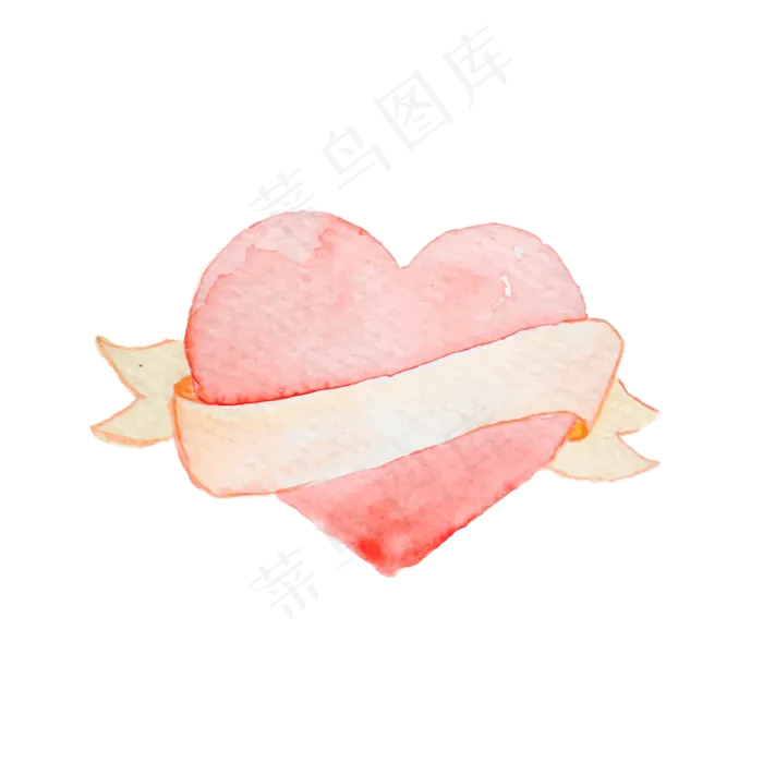 浪漫粉色水彩爱心矢量ai矢量模版下载