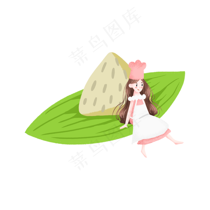 粽子和女孩(2000X2000(DPI:300))psd模版下载