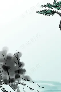 中国风古风线描水墨画平面广告 中国风古风线描水墨画平面广告