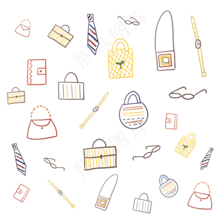 卡通迷你印花图案,免抠元素