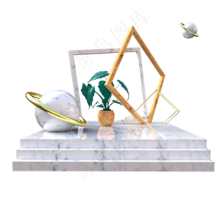 C4D大理石轻奢品牌展示台电商