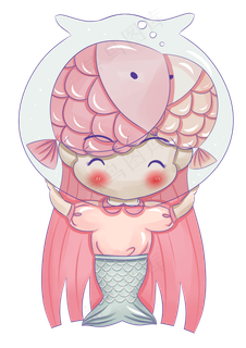 妇女节星座女神卡通人物粉色png素,免抠元素