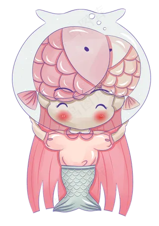 妇女节星座女神卡通人物粉色png素,免抠元素